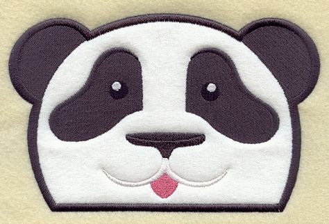 Peeking Panda (Applique) design (Y3949) from www.Emblibrary.com Panda Applique, How To Stitch, Machine Embroidery Applique, Embroidery Library, Applique Designs, Embroidery Applique, Bibs, Appliques, Machine Embroidery Designs