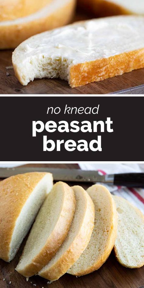 Hand Kneaded Bread Recipes, Easy No Knead Bread, No Knead Bread Recipe, Beginners Bread Recipe, Peasant Bread, Bread Ideas, Knead Bread Recipe, Homemade Bread Recipes Easy, Homemade Bread Easy