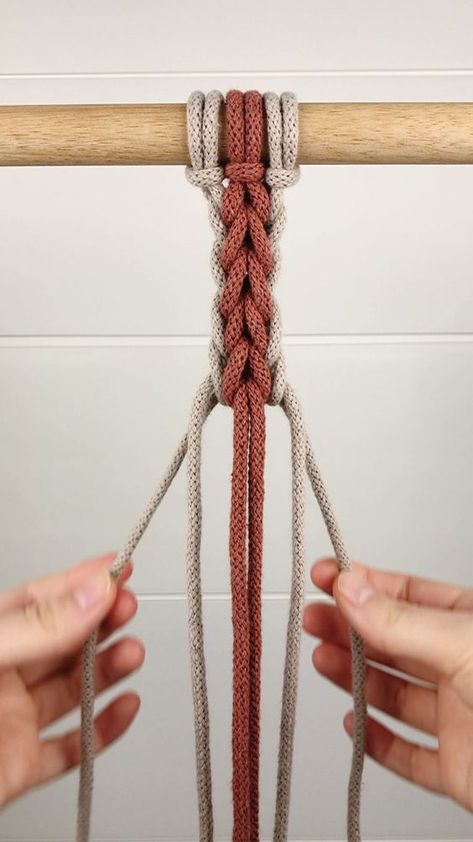 graywonders on Instagram: How to tie a colorful double braid pattern!! 🤩 This will add the perfect touch to all kinds of different macrame projects, and I can’t… Macrame Tutorials, Braid Patterns, Double Braid, Macrame Tutorial, Macrame Projects, Split Ends, Material Girls, Youtube Channel, Macrame