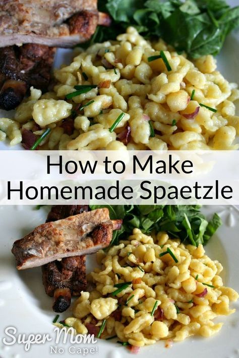 Spaetzle are delicious German egg noodles that will quickly become a family favorite! Quick and easy to make with this #recipe & the step-by-step instructions. #comfortfood #spaetzle #spaetzlerecipe #Germanfood #Germancooking via @susanflemming Spetzel Recipe, Egg Noodle Recipe, German Dinner, Spaetzle Recipe, Food Authentic, German Food Authentic, Egg Noodle Recipes, Cultural Food, German Foods