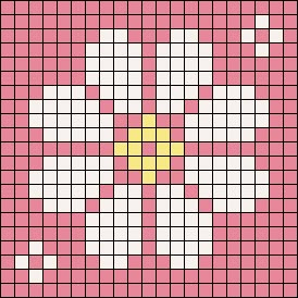 Flower Simple, The Language Of Flowers, Graph Crochet, Flower Tapestry, Pixel Crochet, Tapestry Crochet Patterns, Crochet Design Pattern, Pola Sulam, Pixel Pattern