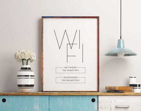 Make Your Home Feel More Grown-Up With These 37 Products Cute Wifi Password Signs, The Wifi Password Is Sign, Home Wifi Sign, Guest Wifi Sign Free Printable, Diy Wifi Password Sign, Wifi Signs For Guests, Wifi Password Printable, Password Printable, Airbnb Tips