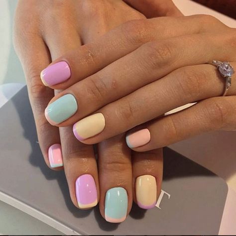 Cute Gel Nails, Instagram Nails, Short Nail Designs, Pastel Nails, Manicure Y Pedicure, Nail Art Summer, Funky Nails, Chic Nails, Short Acrylic Nails