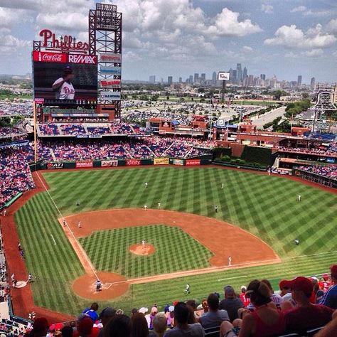 Citizens Bank Park Philadelphia Phillies #BaseballStadiums Hometown Aesthetic, Midwest Summer, Citizens Bank Park, Mlb Stadiums, Philadelphia Phillies Baseball, Baseball Park, Dancing On My Own, Phillies Baseball, Baseball Stadium