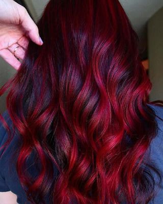 Red And Black Hair Color, Black Hair Color Ideas, Black Hair Products, Vibrant Red Hair, Wine Hair Color, Dark Red Hair Color, Black Red Hair, Red Ombre Hair, Wine Hair