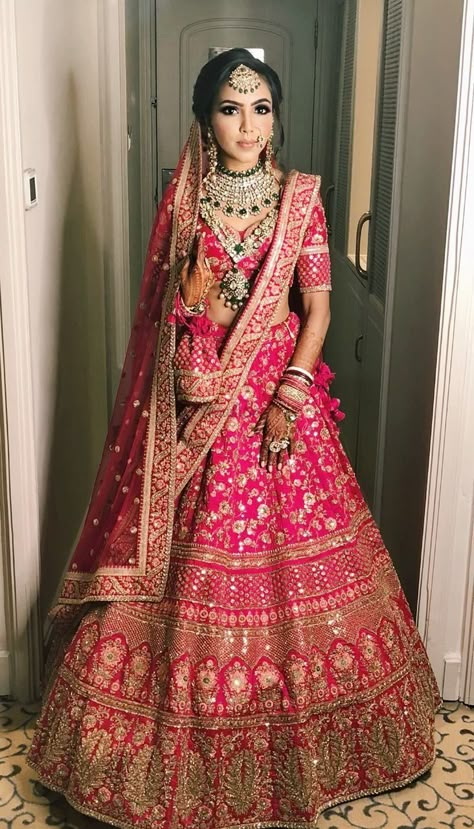 Disney Wedding Dress, Pink Bridal Lehenga, Indian Wedding Dresses, Indian Wedding Lehenga, Designer Bridal Lehenga Choli, Latest Bridal Lehenga, Rani Pink, Wedding Lehenga Designs, Indian Bride Outfits