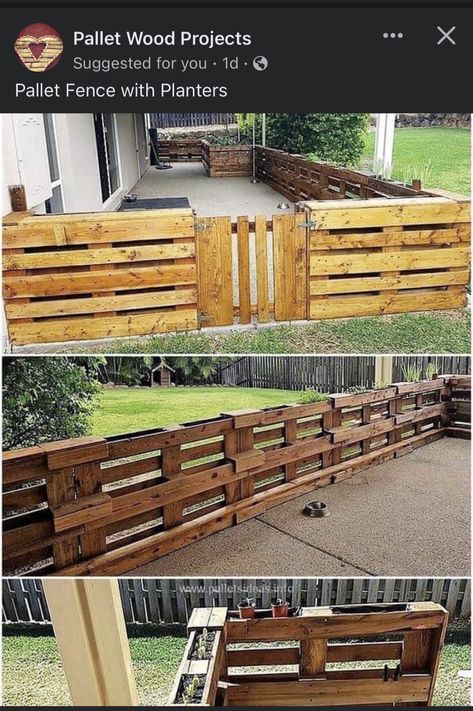 Palette Fence, Pallet Fence Diy, Pallet Patio Decks, Above Ground Pool Deck Ideas, Ideas For Small Yards, Above Ground Pool Deck, Outdoor Pallet Projects, Pallet Building, Pool Deck Ideas