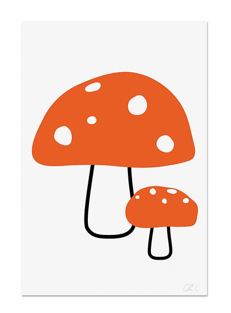 Mushroom art print2 sizes available | Catherine Lavoie | | Simons Colourful Mushrooms, Mushroom Graphic, Posters Modern, Abstract Motifs, Colourful Style, Mushroom Art, Art Posters, Big Boy, Handmade Design