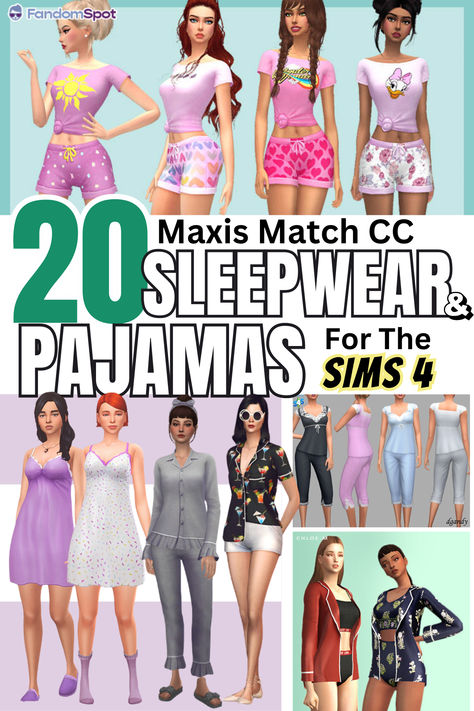 From night gowns to cute summer sleepwear attire to big fluffy PJs, this listicle offers custom TS4 CC for any kind of sleepwear your Sims might need. All Maxis-Match too! Sims 4 Nightgown Maxis Match, Sims 4 Cc Maxis Match Pjs, Sims 4 Maxismatch Cc, Sims 4 Sleep Wear Cc, Sims 4 Maxis Match Sleepwear, Sims 4 Cc Pjamas, Sims 4 Sleep Cc, Maxis Match Sleepwear, Sims 4 Nightgown Cc