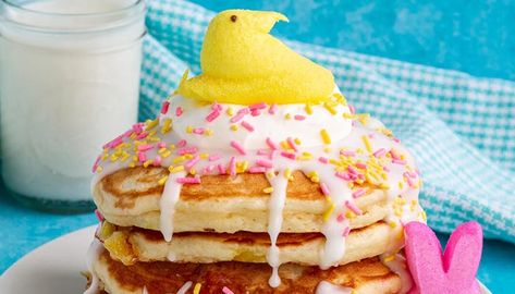 PEEPS Marshmallow Pancakes Marshmallow Pancakes, Easter Pancakes, Buttermilk Pancakes Recipe, Peeps Recipes, Peeps Marshmallow, Fun Pancakes, Bunny Pancakes, Love From The Oven, Easter Party Food