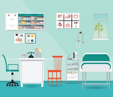 Cartoon Hospital Background, Hospital Cartoon, Medical Room, School Clinic, Daycare Design, Photoshop Backgrounds Backdrops, Hospital Pictures, Hospital Room, Medical Examination