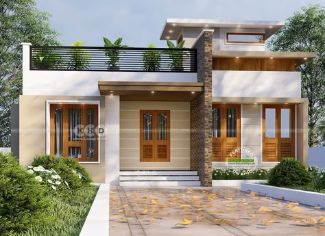 House Styles Exterior Single Story, Small House Front Design Single Floor, Front View House Design, Normal House Design, Simple House Front Design, Single Floor House Design Modern, Single Floor House Design Kerala Style, Small House Front Design Indian Single Floor, Single Floor House Design Indian Village