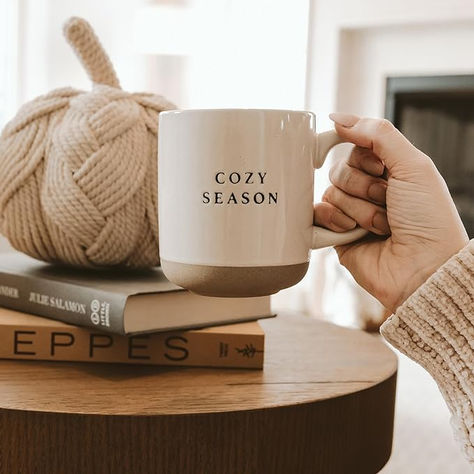 Sweet Water Decor Cozy Season Stoneware Coffee Mug | Fall and Winter Novelty Coffee Mugs | Microwave & Dishwasher Safe | 14oz Coffee Cup | Holiday Gift Rustic Mugs, Hot Apple Cider, Fragrance Samples, Wedding Shower Favors, Mug Cozy, Cozy Season, Lotion Bars, Custom Candles, Stoneware Mugs