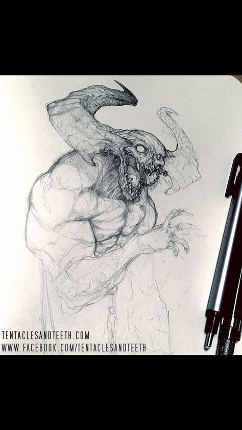 Dark Fantasy Sketch, Monster Sketch Dark, Monster Sketch, 다크 판타지, Creature Drawings, Monster Concept Art, Dark Art Drawings, Fantasy Creatures Art, Concept Art Drawing