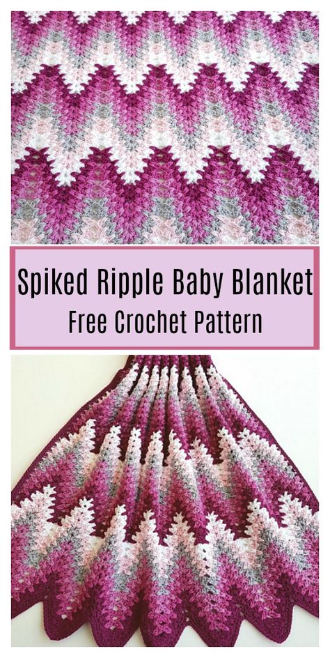 Crochet blanket Baby Blanket Free Crochet Pattern, Ripple Baby Blanket, Ripple Crochet, Crochet Ripple Pattern, Crochet Baby Blanket Beginner, Crochet Ripple Blanket, Ripple Blanket, Crocheted Baby Blanket, Chevron Crochet