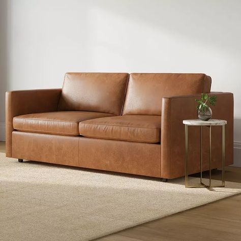 16 Sleeper Loveseats That Make the Most of Your Small Space | Hunker Queen Sleeper Sofa, Leather Sleeper Sofa, Teen Furniture, Mid Century Sofa, Saddle Leather, Engineered Hardwood, Sleeper Sofa, Top Grain Leather, Mortise And Tenon