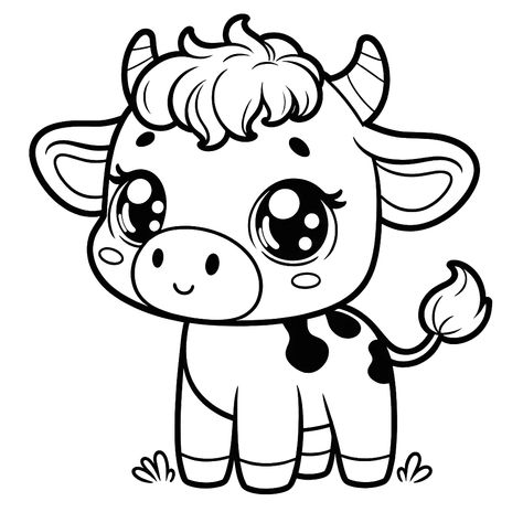 Cute Cow Coloring Pages, Cow Coloring Pages, Cow Colour, Farm Animal Coloring Pages, Baby Farm Animals, Cow Farm, Color Pages, Cute Cow, Animal Coloring