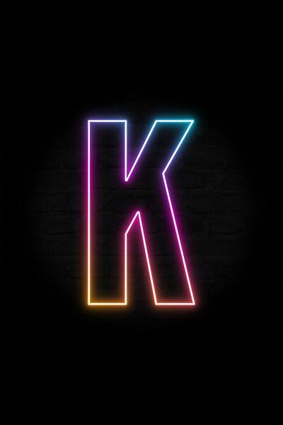 K Alphabet Wallpaper, K Letter Wallpaper, K Wallpaper Letter, Letter K Wallpaper, K Letter Design, Neon Alphabet Letters, K Font, Letter K Design, Camera Tattoo Design