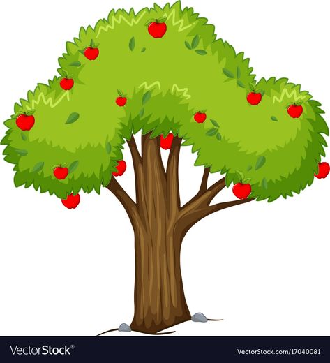 Topper Pohon, دورة حياة النبات, Apple Illustration, Apple Vector, Cartoon Trees, Easter Illustration, Masha And The Bear, Group Ideas, Tree Illustration