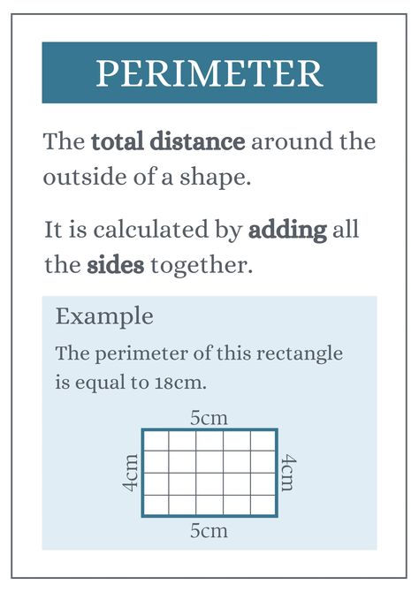 Problem: Determine the perimeter of a rectangle with sides measuring 6 units and 9 units. Solution: Perimeter=2×(length+width) Perimeter=2×(6+9)=30units Perimeter Of Rectangle, Geometry Problems, Area And Perimeter, A Rectangle, Teacher Things, Basic Math, Math Facts, Exploring The World, Math Resources