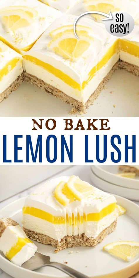 Lemon Lush Trifle, Lemon Crunch Dessert, Gluten Free Lemon Lush Dessert, Lemon Torte Desserts, Lightly Sweet Desserts, Lemon Lush Cake, Lemon Desserts Gluten Free, Winter Lemon Desserts, Key Lime Lush