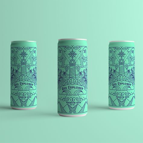 ✅⬆️CLICK THE LINK!!⬆️ Sea Explorer minimal and modern packaging design by World Brand Design Society. . #Minimal_Packaging_Design #Spirits_Packaging_Design #Cafe_Logos #Craft_Beer_Design Sleek Branding, Canned Wine, Cafe Logos, Craft Beer Design, Modern Packaging Design, Pattern Packaging, Beer Packaging Design, Line Illustrations, Sea Explorer