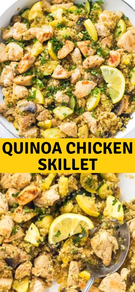 Chicken Quinoa Recipes, Quinoa Recipes Dinner, Quinoa Recipes Easy, Quinoa Recipes Healthy, Chicken Skillet, Chicken Quinoa, Protein Meal, Easy Chicken Dinner Recipes, Dinner Easy