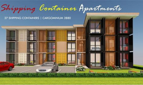 shipping-container-apartments Shipping Container Homes Floor Plans, Shipping Container Apartment, 2 Bedroom Design, Container Apartments, Apartments Floor Plans, Apartments Design, Design Floor Plans, Shipping Container Architecture, Shipping Container Design