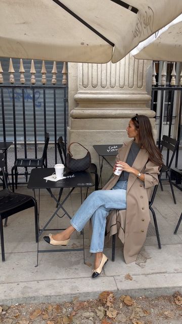 Felicia Akerstrom on Instagram: "autumn 🍂" Ballet Flats Outfit, Trench Coat Outfit, Flats Outfit, Outfit Trends, Coat Outfits, Mom Outfits, Fall Winter Outfits, Outfits Casuales, Parisian Style