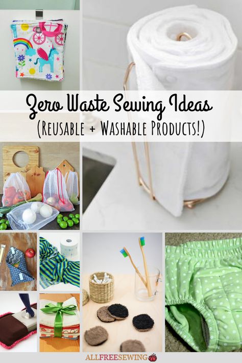 NEW! Go green year-round with these eco-friendly sewing projects! Find reusable, washable, and scrapbusting designs. #earthdaysewing Zero Waste Sewing Projects, Zero Waste Crafts, Zero Waste Sewing, Diy Zero Waste, Reusable Products, Eco Friendly Diy, Reusable Diapers, Green Craft, Sanitary Pads