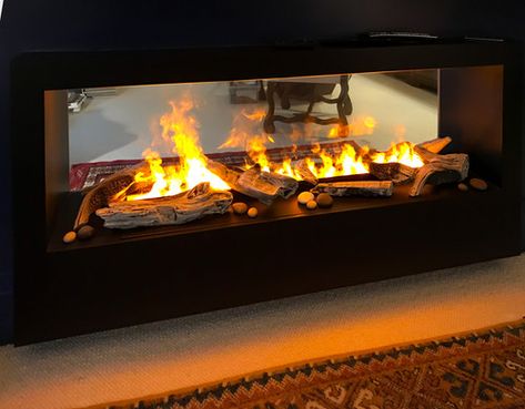 Water Vapor Fireplace | Nero Fire Design Water Vapor Fireplace, Dimplex Fireplace, Vapor Fireplace, Realistic Electric Fireplace, Dimplex Electric Fireplace, New Modern House, Basement Fireplace, Screened Porch Designs, Fire Design