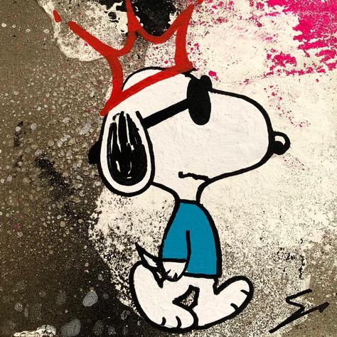 Cette oeuvre d'art contemporain unique et originale "snoopy is the street king" a été réalisée par l'artiste contemporain mestres sergi. L'artiste a utilisé les techniques graffiti, acrylique pour créer cette peinture petit format sur carton de style pop-art sur le thème icones pop. Famous Graffiti Art, Y2k Graffiti Art Style, Graffiti Inspo Art, Grafitti Art Style, Graffiti Ideas Art, Street Style Painting, Street Art Ideas, Street Art Drawings, Cool Graffiti Art