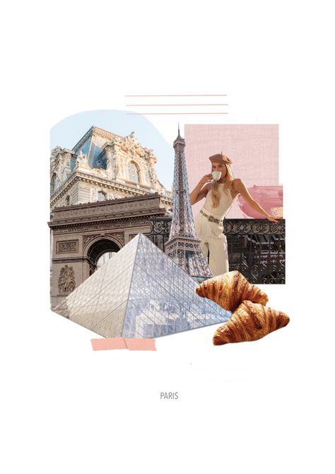 Paris Collage Art, France Collage, Travel Photo Collage, Elegant Collage, Paris Collage, Magazine Design Cover, Presentation Pictures, City Collage, Simple Collage