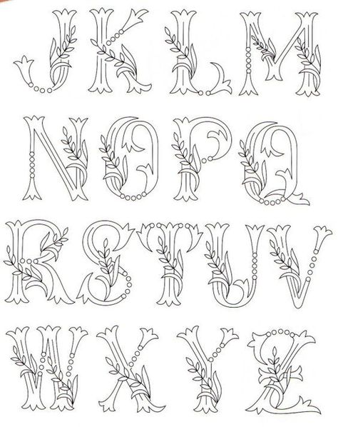 Pin by Rachel Callahan on letters | Lettering alphabet fonts, Hand lettering alphabet, Embroidery letters Embellished Lettering, Alphabet Lettering, Letters Embroidery, Alphabet Embroidery, Desain Quilling, Floral Alphabet, Embroidery Alphabet, Hand Lettering Alphabet, Lettering Alphabet Fonts