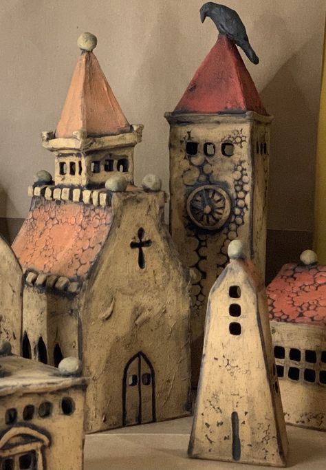 Ceramic Dwelling, Clay House Sculpture, Ceramic Cottage House, Miniature Ceramic Houses, Tiny Ceramic Houses, House Sculpture, Clay Houses Buildings Ceramic Art, Ceramic Store, Pottery Bottles