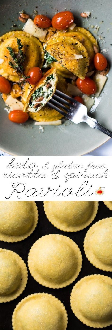 Keto Ravioli, Grain Free Pasta, Ravioli Recipe, Spinach Ricotta, Low Carb Pasta, Keto Brownies, Recipes Quick, Keto Cooking, Low Carb Paleo