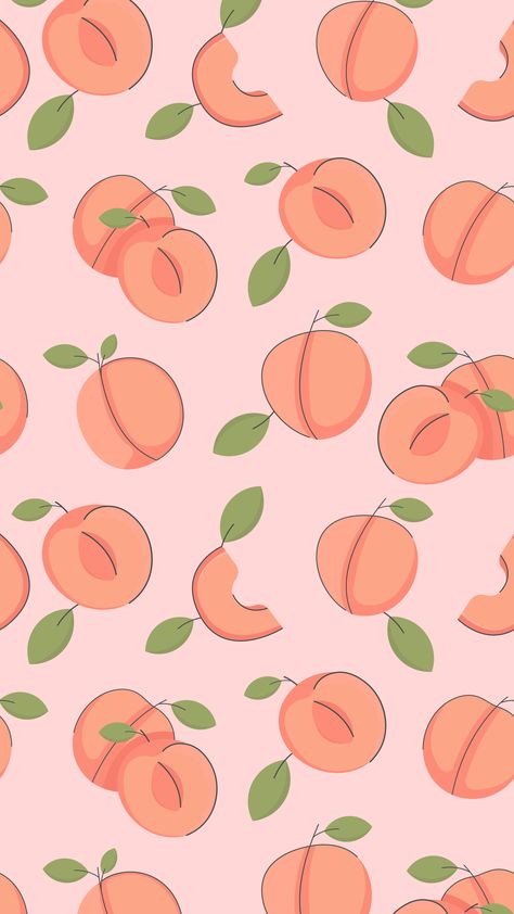 #peach #pink #wallpaper #fruit #seamless #pattern #cute #simple #flat #background #summer #yummy Aesthetic Seamless Pattern, Cute Peach Wallpaper, Peach Phone Wallpaper, Peaches Background, Peach Wallpaper Aesthetic, Peach Pink Wallpaper, Peach Boba, Peach Aesthetic Wallpaper, Calligraphy Frames