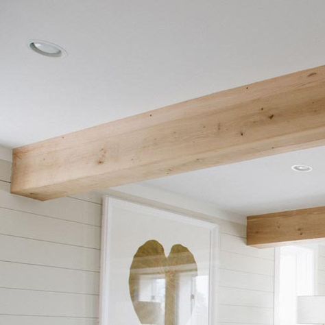 S The Heart Pine Pany White Oak Beams, Beam In Kitchen, Ceiling Beams Living Room, Faux Ceiling Beams, Box Beams, Beams Living Room, Oak Beams, Pitched Ceiling, Vaulted Ceiling Living Room