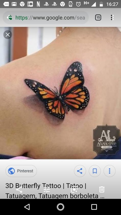 Borboleta Tattoo, Monarch Butterfly Tattoo, Grandma Tattoos, 3d Butterfly Tattoo, Butterfly Back Tattoo, Beautiful Wallpaper For Phone, Butterfly Tattoo Designs, Z Arts, 3d Butterflies