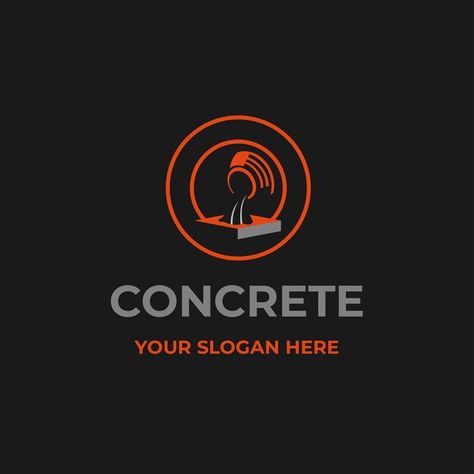 Concrete company logo template | Premium Vector #Freepik #vector #concrete-logo #logo-illustration #architect-logo #renovation-logo Concrete Company Logo, Concrete Logo Design, Cement Logo, Renovation Logo, Concrete Logo, Factory Logo, Signage Board, Architect Logo, Poured Concrete