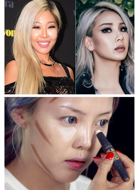 Asian Face Contour, Contour Asian Face, Korean Contour Products, Asian Contour Makeup, Korean Makeup Contour, Korean Natural Makeup, Kpop Makeup, Round Face Makeup, Korean Face