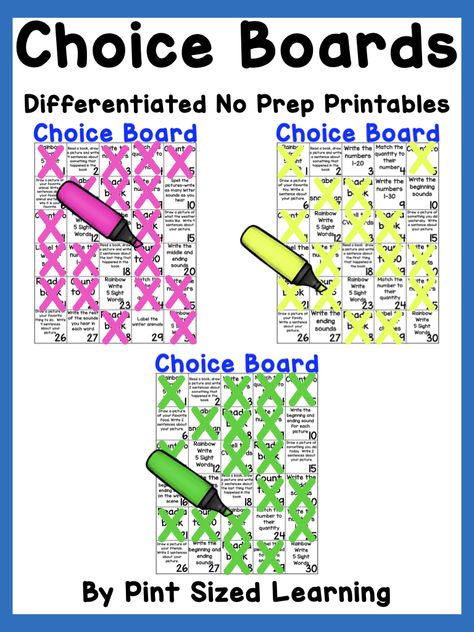 These Kindergarten Choice Board Ideas are a perfect asset to your distant learning lessons. This product contains Kindergarten writing choice boards, Kindergarten math choice boards and Kindergarten ELA choice boards with differentiated levels to meet the needs of all of your students. Worksheets are provided for each choice square. These Kindergarten Choice Boards with printables are no prep and ready to be copied and sent home with students. Kindergarten Choice Boards Free, Kindergarten Choice Boards, Student Choice Boards, Math Choice Boards, Who What Where, Learning Lessons, Choice Board, Student Choice, Kindergarten Ela