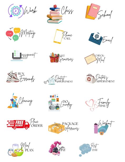 Daily Icon Everyday Basic Digital Planner Stickers Daily Word Digital Stickers Pre-cropped Goodnotes PNG Digital Stickers - Etsy blackmonthlyplanner #digitalplannerfreebies #projectplanner📈 Digital Planner Ideas, Daily Planner Stickers, Agenda Stickers, Sticker Note, Planner Writing, Bullet Journal Quotes, Planner Icons, Digital Planner Stickers, Teacher Stickers