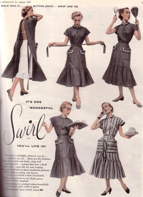 The Swirl Wrap Dress | The Vintage Traveler Housewife Dress, Wrap Dress Pattern, Swirl Dress, Wrap Clothing, Wrap Around Dress, Old Fashion, Mode Vintage, Vintage Sewing Patterns, Sewing Inspiration