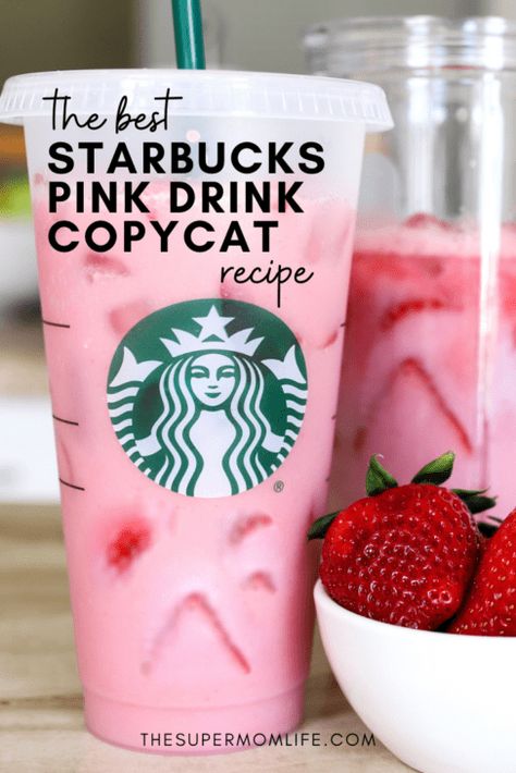 How To Make Pink Drink At Home, How To Make Starbucks Pink Drink, Home Made Pink Drink, How To Make Pink Drink, Pink Drink At Home Recipe, The Pink Drink Starbucks, Pink Drink Ingredients, Pink Drink Starbucks Recipe, Copycat Drinks