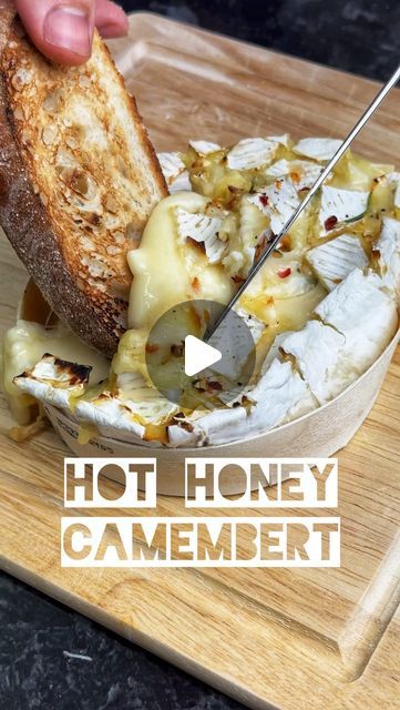 BEAUTY OF THE FEAST on Instagram: "🎄 CHRISTMAS COUNTDOWN - DAY 23 - HOT HONEY CAMEMBERT 🎄

Ingredients 

Camembert
2 cloves garlic
1 sprig rosemary
Honey 
Dried chilli flakes
Salt
Pepper

Method

- Heat oven to 180C
- Remove packaging from the Camembert according to manufacturer instructions. Some come with an oven safe dish which it can be placed back into. 
- Cut slices on the top of the cheese in a cross pattern. 
- Thinly slice the garlic and place in the cut cheese. Do the same with pieces of the rosemary using a knife to push it down into the cheese. 
- Season the top with salt and pepper. 
- Cover the top with honey followed by the chilli flakes. 
- Place in the oven according to manufacturer cooking instructions. 
- Dip bread or pigs in blankets into it! 🎄 

#camembert #cheese # Camembert Cheese Recipes, Cheese Camembert, Rosemary Honey, Pigs In Blankets, Hot Honey, Salt Flakes, Appetizer Bites, Pigs In A Blanket, Push It