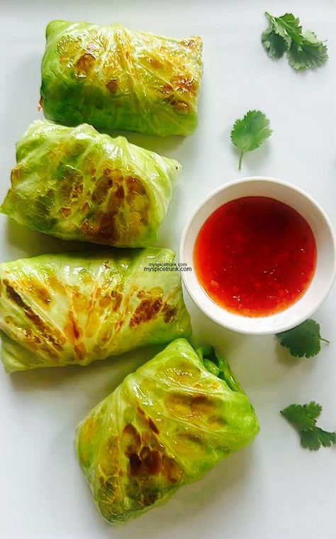 Asian Style Stuffed Cabbage Rolls Asian Stuffed Cabbage Rolls, Cabbage Roll Recipes, Asian Cabbage Rolls, Carrot Ideas, Malai Broccoli, Stir Fry Easy, Lemon Coriander Soup, Rotation Diet, Veg Meals