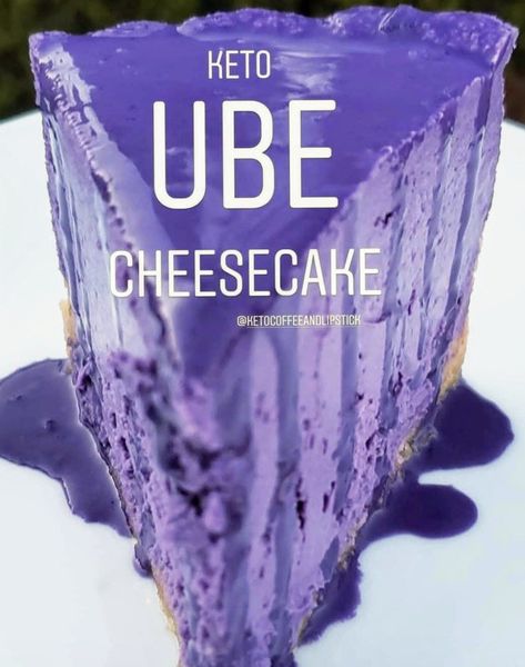 KETO UBE CHEESECAKE - Diabetic-friendly Filipino Recipes Ube Cheesecake Recipe, Ube Cheesecake, Cheescake Recipe, Pinoy Dessert, Ube Recipes, Filipino Food Dessert, Cheesecake Tarts, Filipino Cuisine, Postre Keto