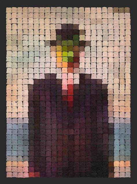 Margritte | From a unique collection of photography at… Mosaic Pixel Art, Pixel Art Templates Pattern, Pixelated Artwork, Famous Artworks, Easy Pixel Art, Portrait Series, Pixel Art Templates, Famous Artwork, Art Hobbies