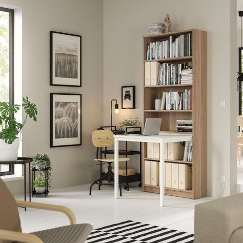 BILLY, bookcase with desk, 80x202 cm, 495.639.32 - IKEA Greece Billy Bookcase With Desk, Bookcase With Desk, Billy Ikea, Kitchen Furniture Storage, Single Bed Mattress, Outdoor Kitchen Appliances, Bookcase Desk, Ikea Billy Bookcase, Kids Flooring